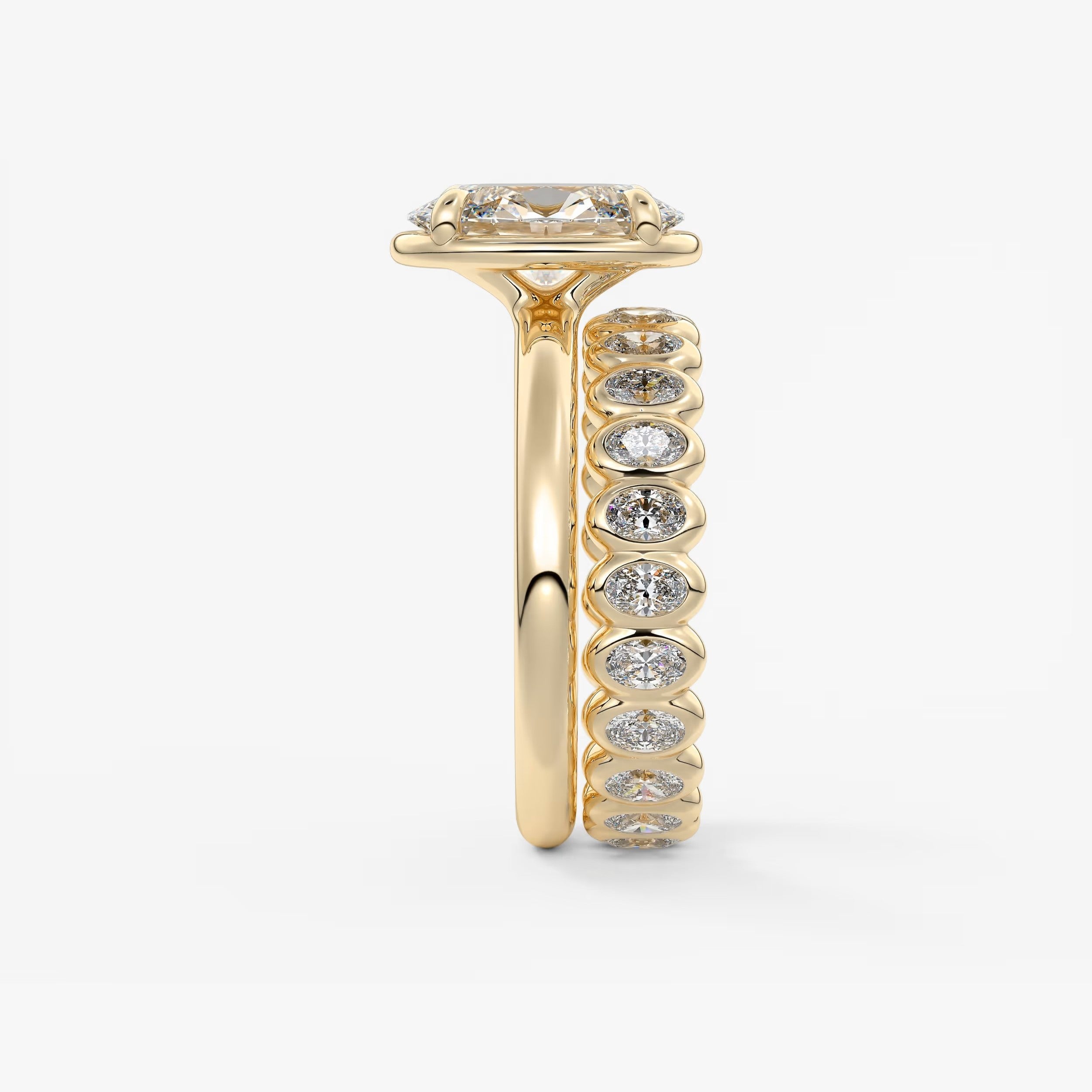 Custom made taylor oval bezel engagement ring – lab diamond or moissanite