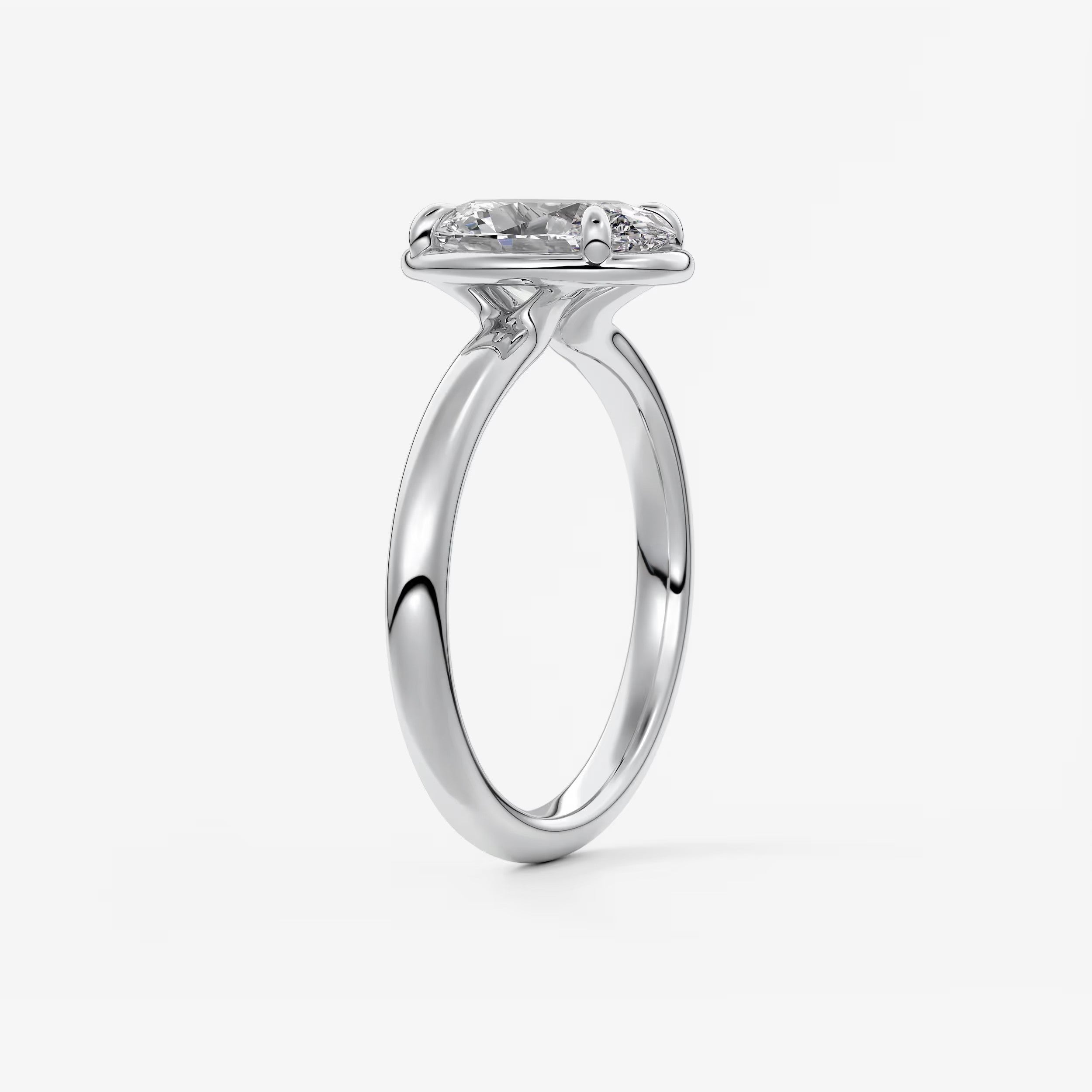 Custom made taylor oval bezel engagement ring – lab diamond or moissanite