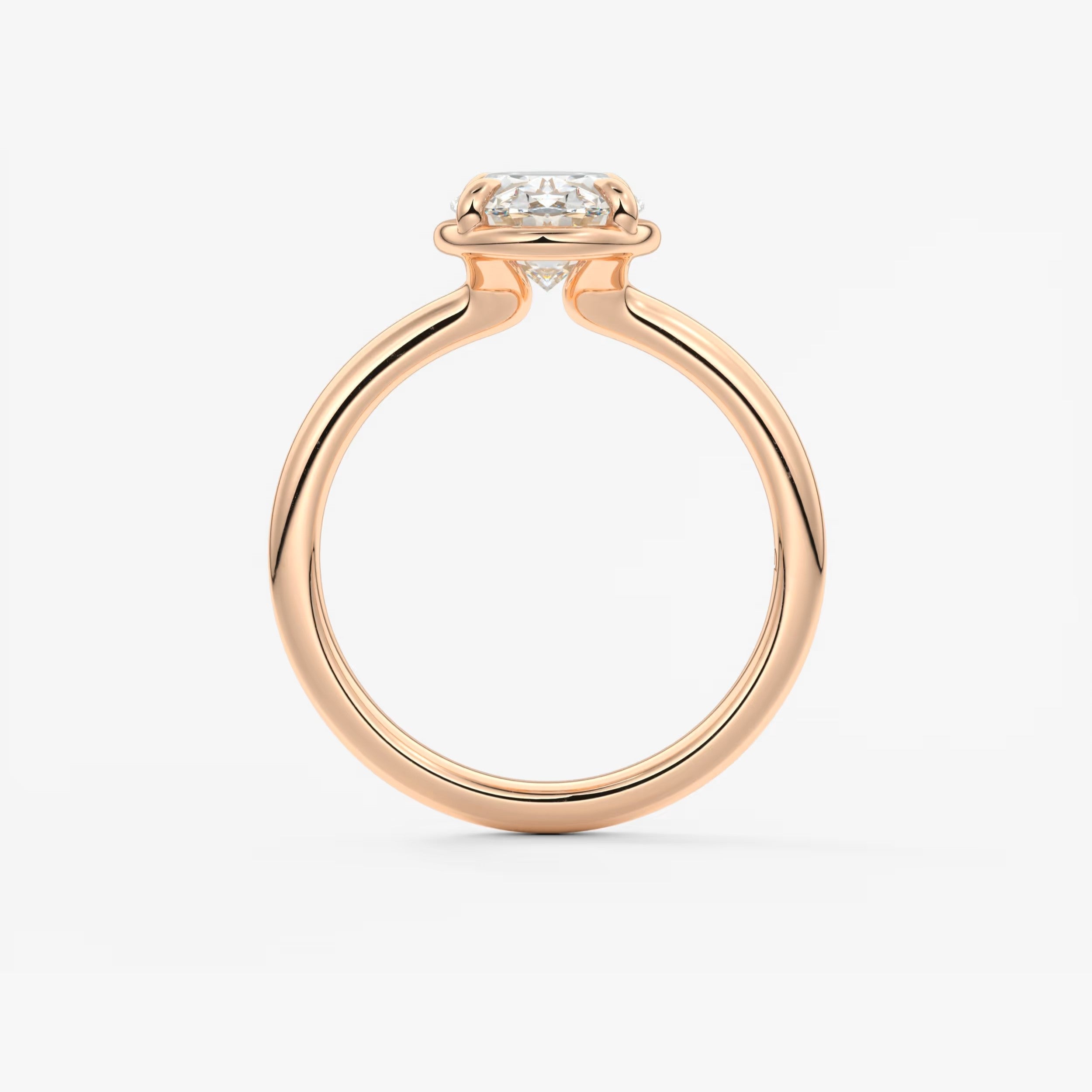 Custom made taylor oval bezel engagement ring – lab diamond or moissanite