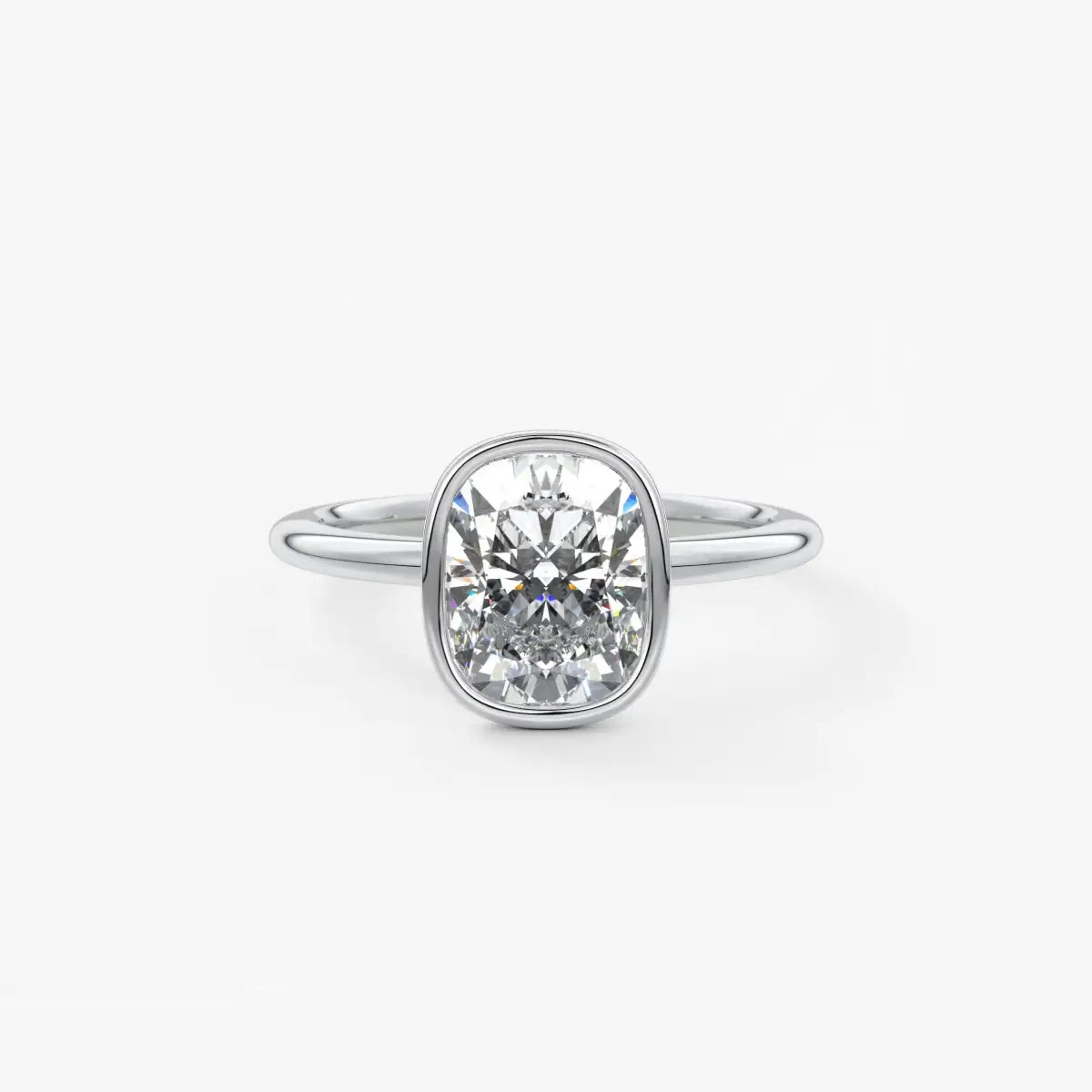 Custom made veda elongated cushion engagement ring lab diamond or moissanite|