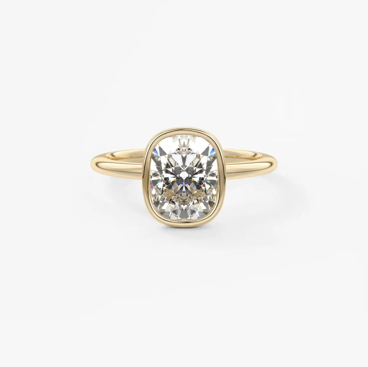 Custom made veda elongated cushion engagement ring lab diamond or moissanite|