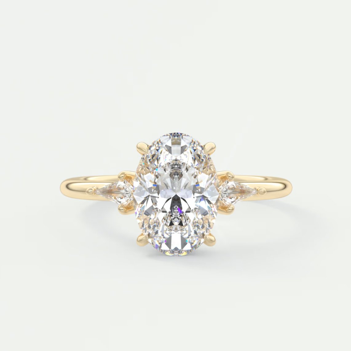 Oval Three-Stone Engagement Ring