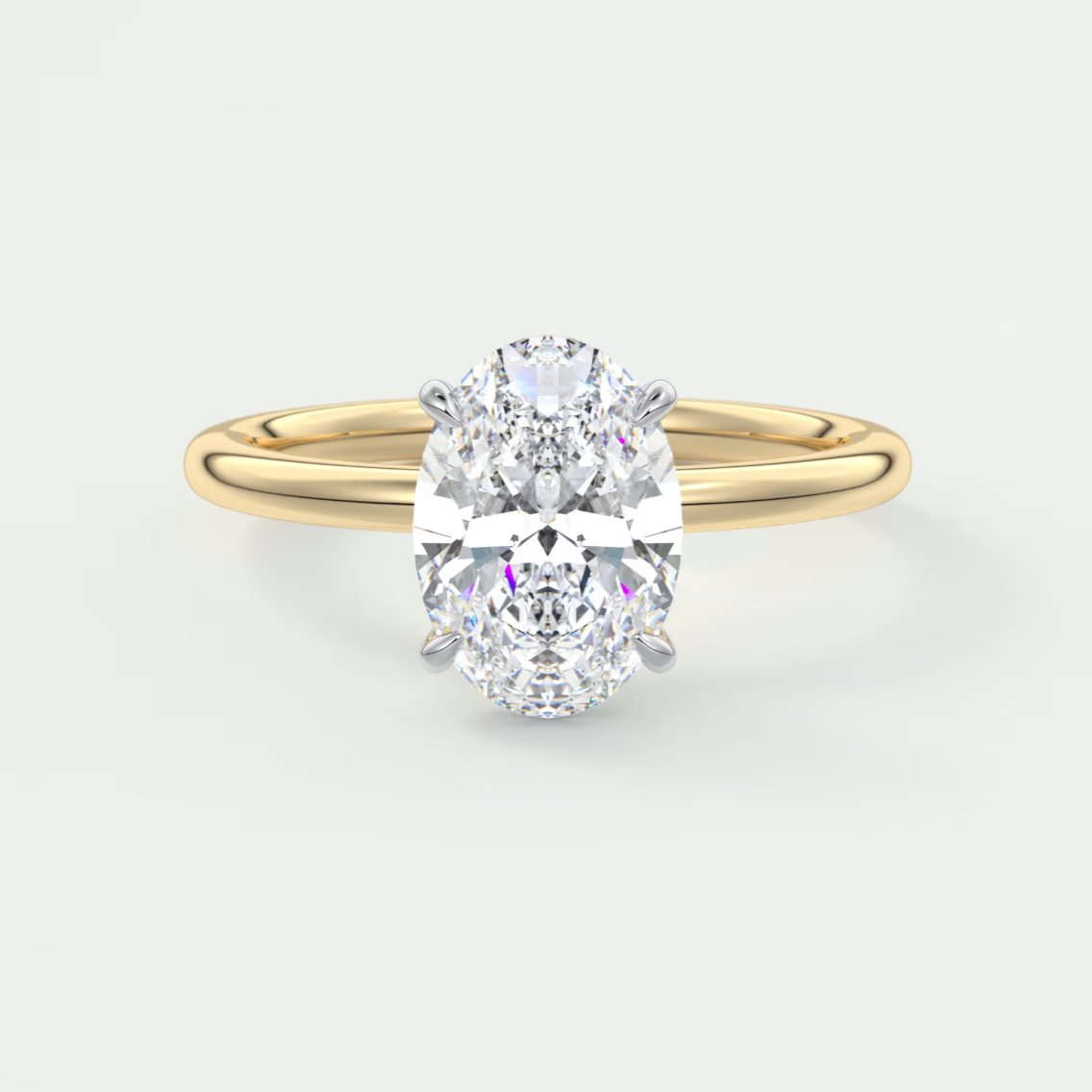 Luna Two Tone Oval Engagement Ring