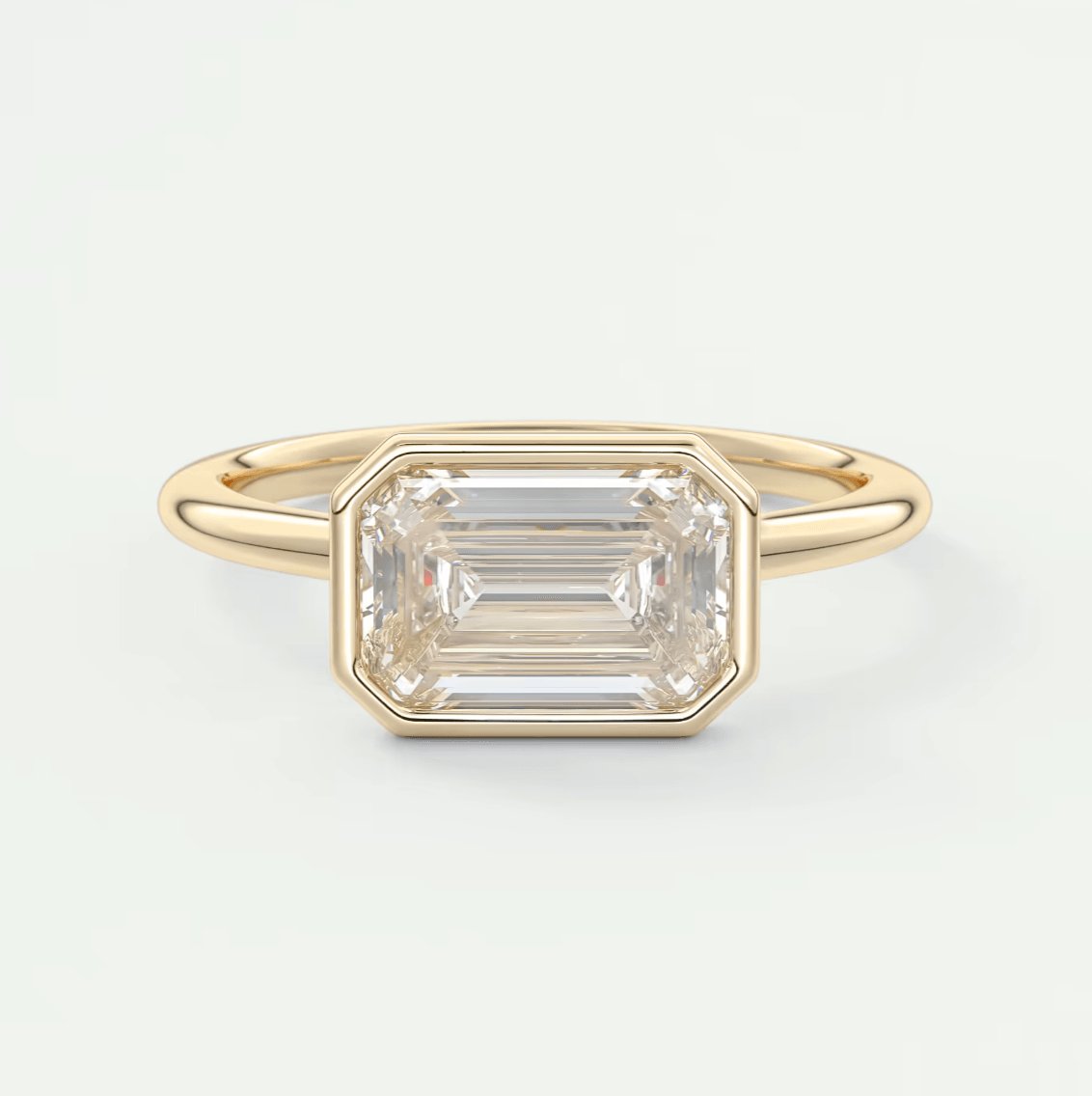 Bezel Emerald Engagement Ring