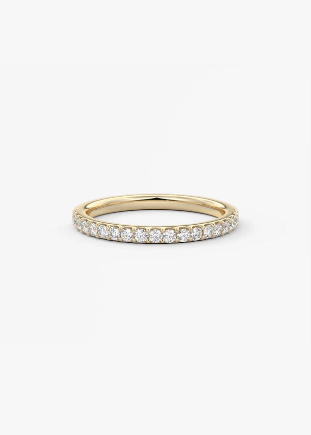 1.6mm Half French Set Eternity Band –  Lab-Grown or Natural Diamonds
