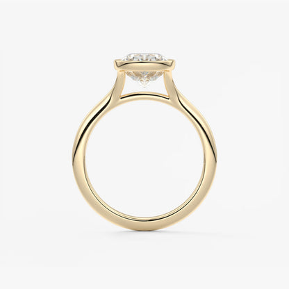 Aeris Elongated Cushion Bezel Engagement Ring – Lab Diamond or Moissanite