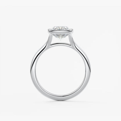 Aeris Elongated Cushion Bezel Engagement Ring – Lab Diamond or Moissanite