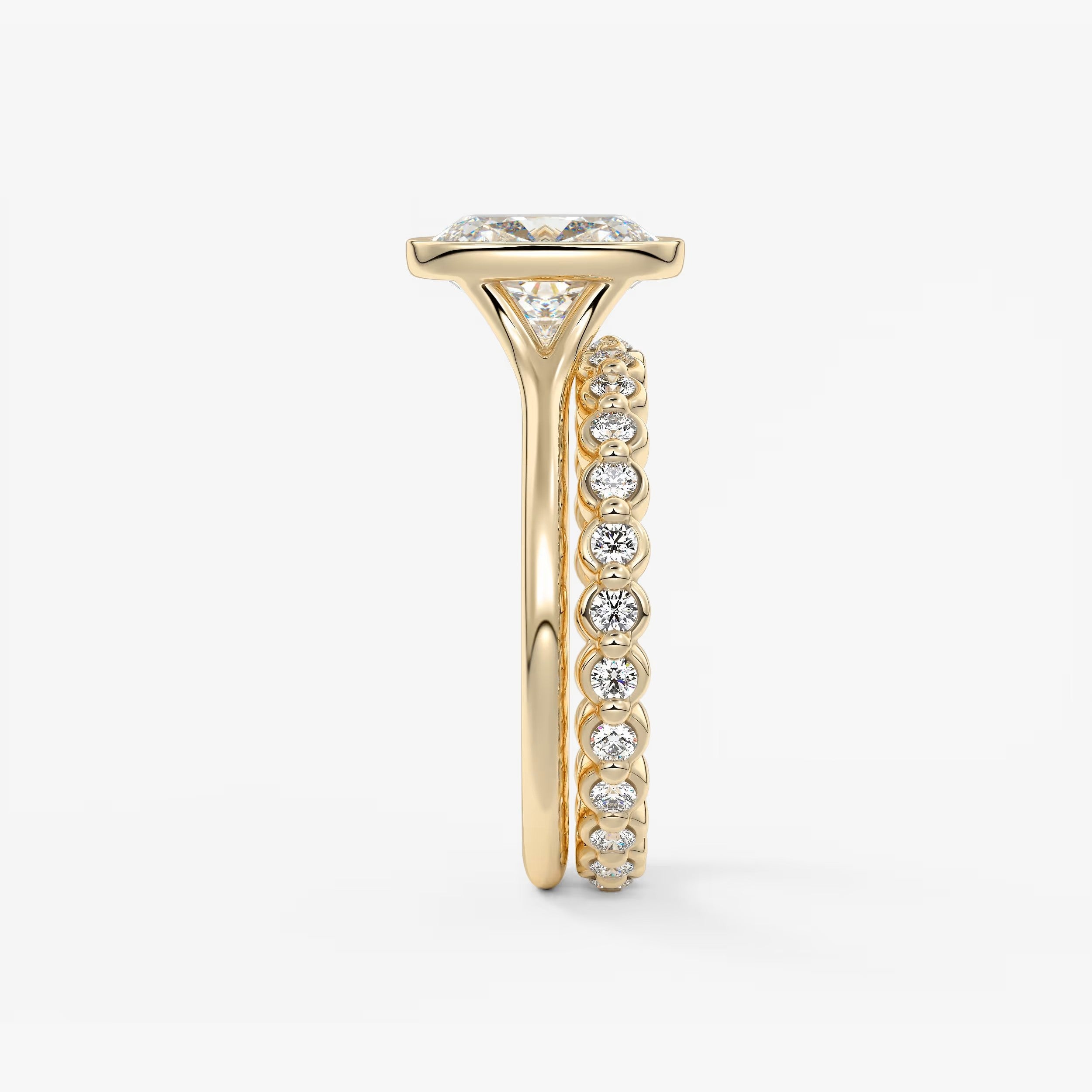 Aeris Elongated Cushion Bezel Engagement Ring – Lab Diamond or Moissanite