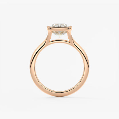 Aeris Elongated Cushion Bezel Engagement Ring – Lab Diamond or Moissanite