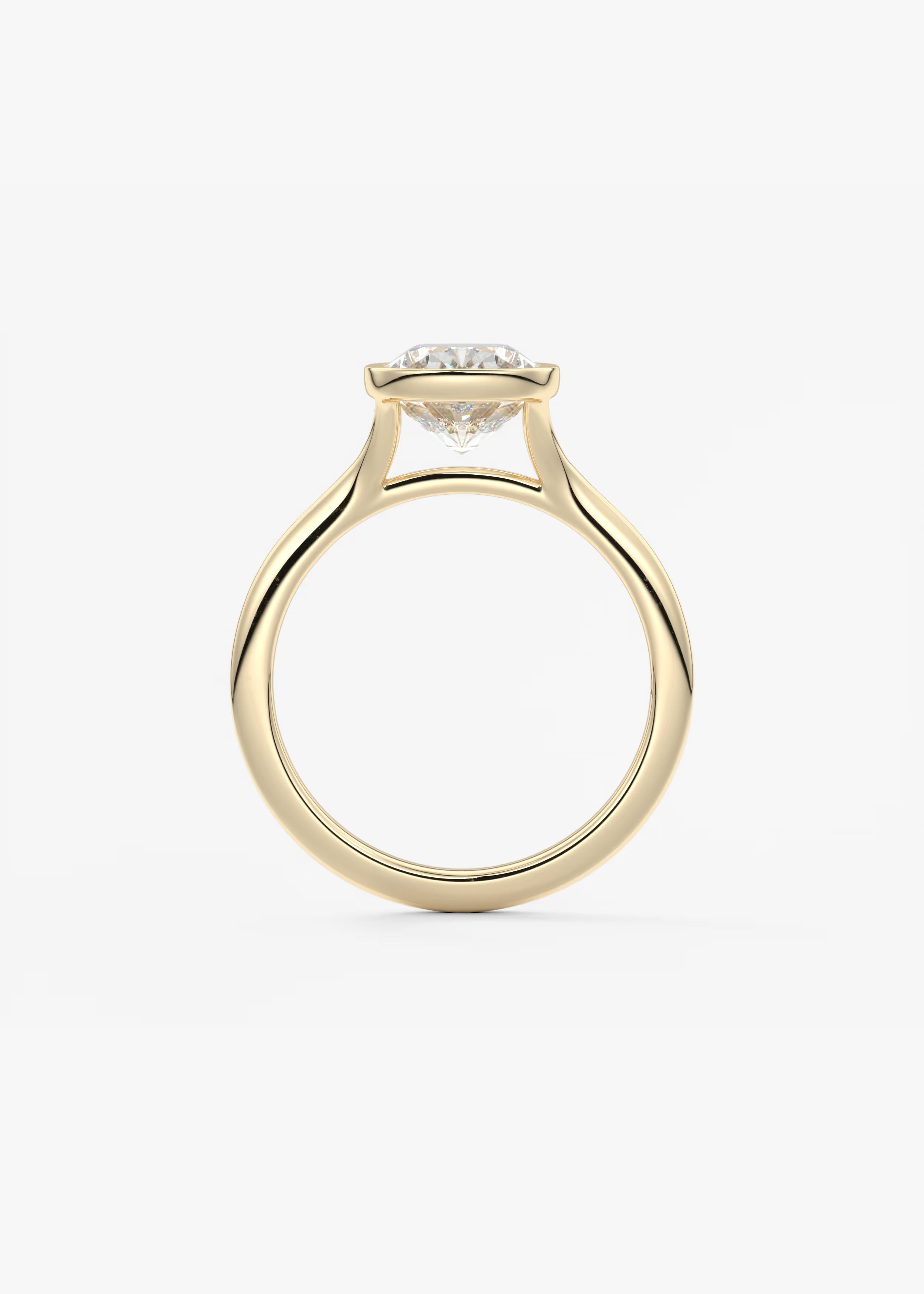 Aeris Elongated Cushion Bezel Engagement Ring – Lab Diamond or Moissanite