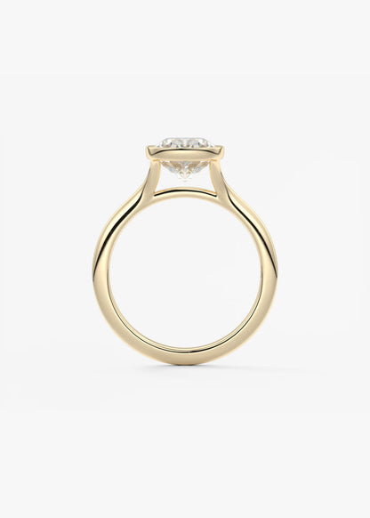 Aeris Elongated Cushion Bezel Engagement Ring – Lab Diamond or Moissanite