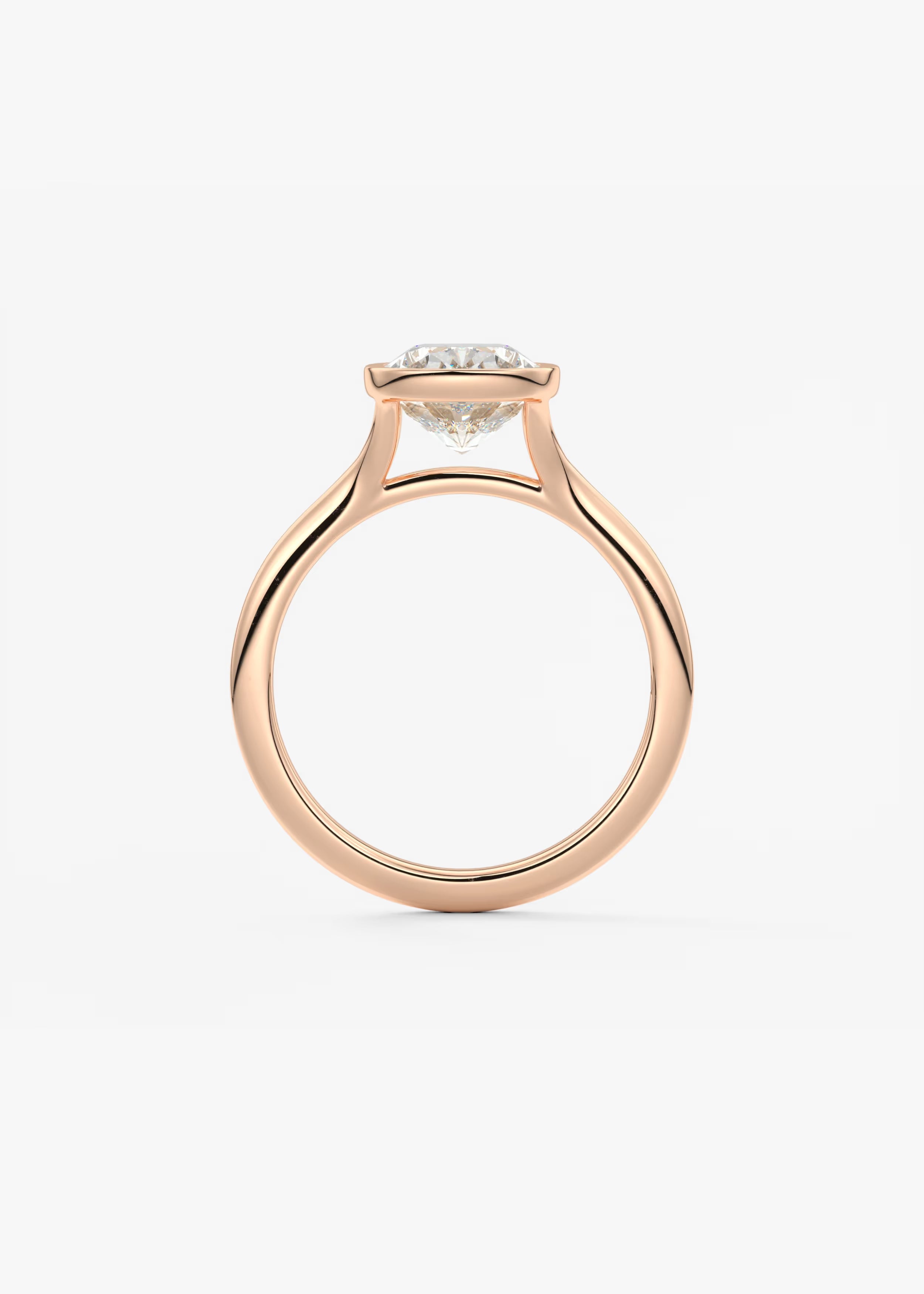 Aeris Elongated Cushion Bezel Engagement Ring – Lab Diamond or Moissanite