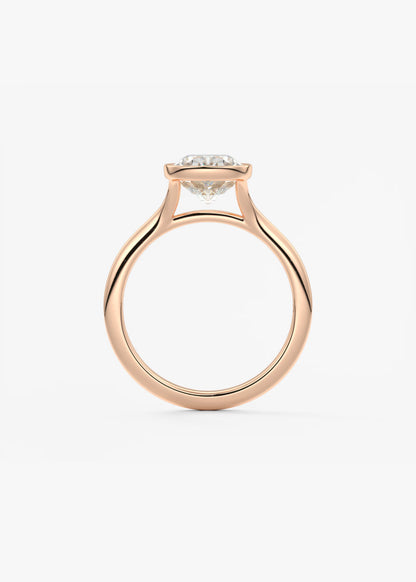 Aeris Elongated Cushion Bezel Engagement Ring – Lab Diamond or Moissanite