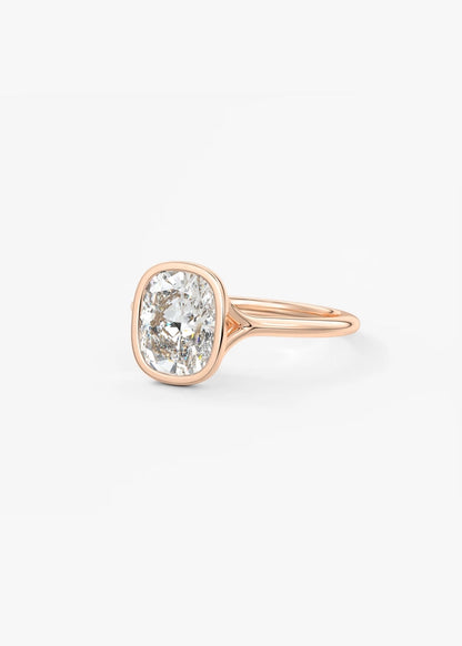 Aeris Elongated Cushion Bezel Engagement Ring – Lab Diamond or Moissanite