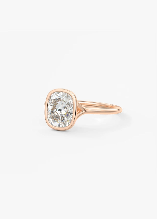 Aeris Elongated Cushion Bezel Engagement Ring – Lab Diamond or Moissanite