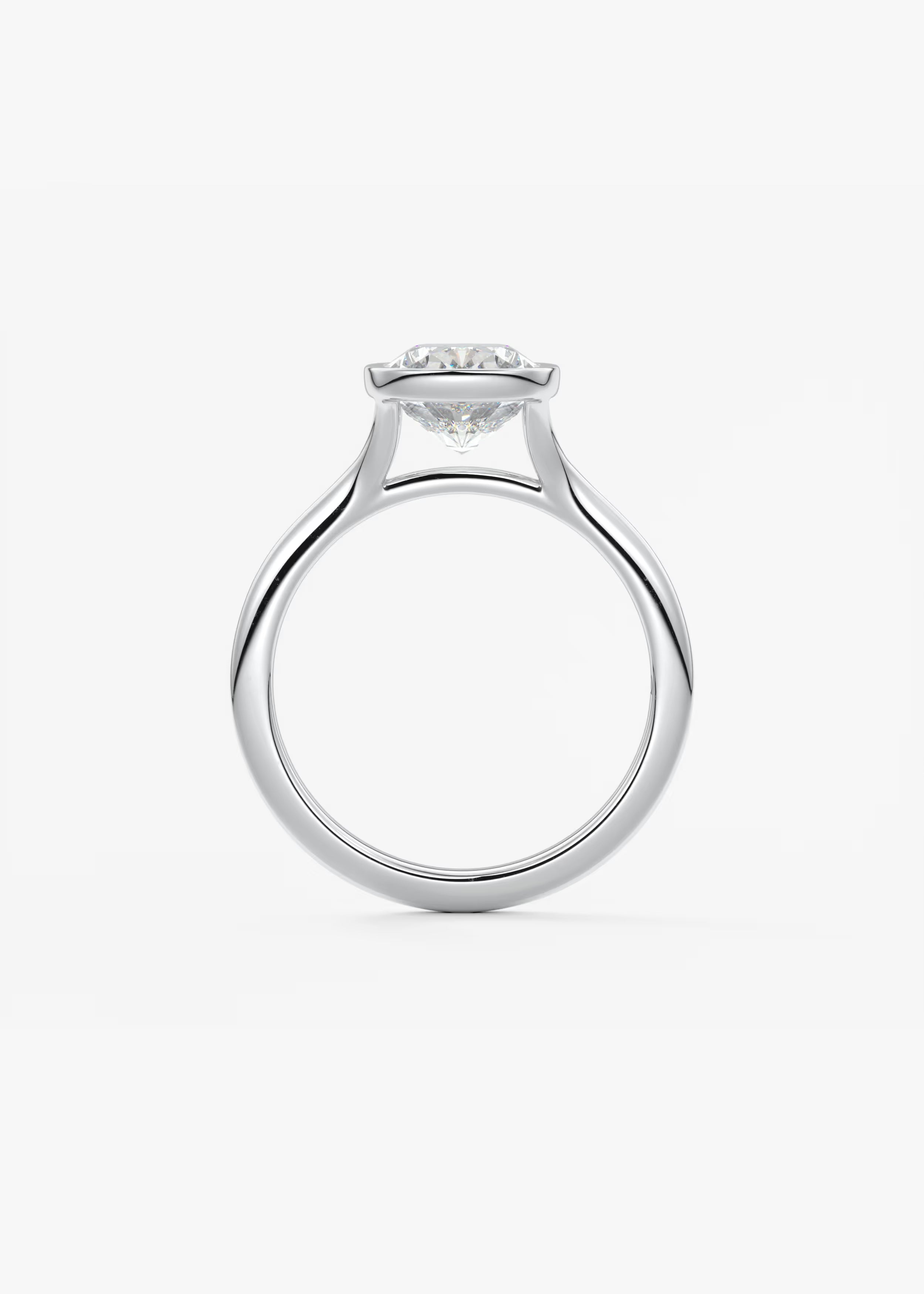 Aeris Elongated Cushion Bezel Engagement Ring – Lab Diamond or Moissanite