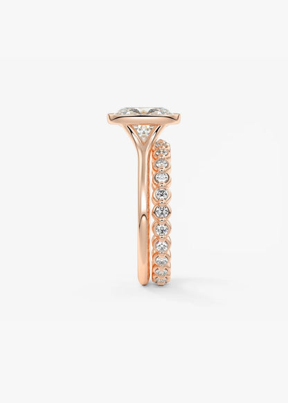 Aeris Elongated Cushion Bezel Engagement Ring – Lab Diamond or Moissanite