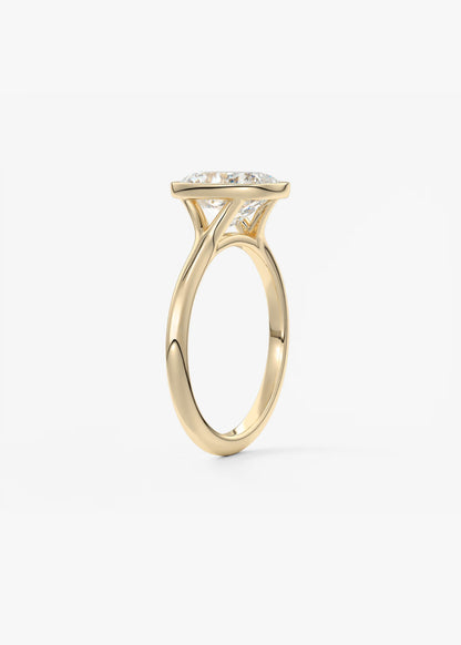 Aeris Elongated Cushion Bezel Engagement Ring – Lab Diamond or Moissanite