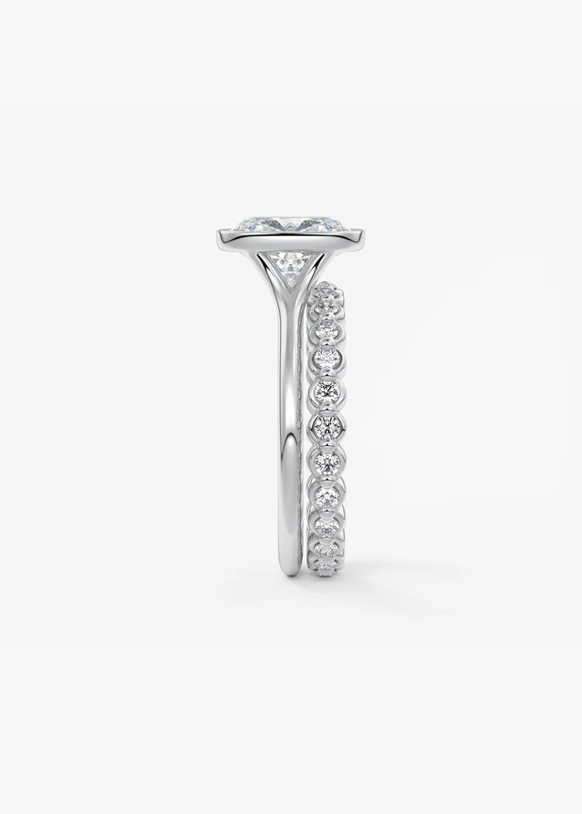 Aeris Elongated Cushion Bezel Engagement Ring – Lab Diamond or Moissanite