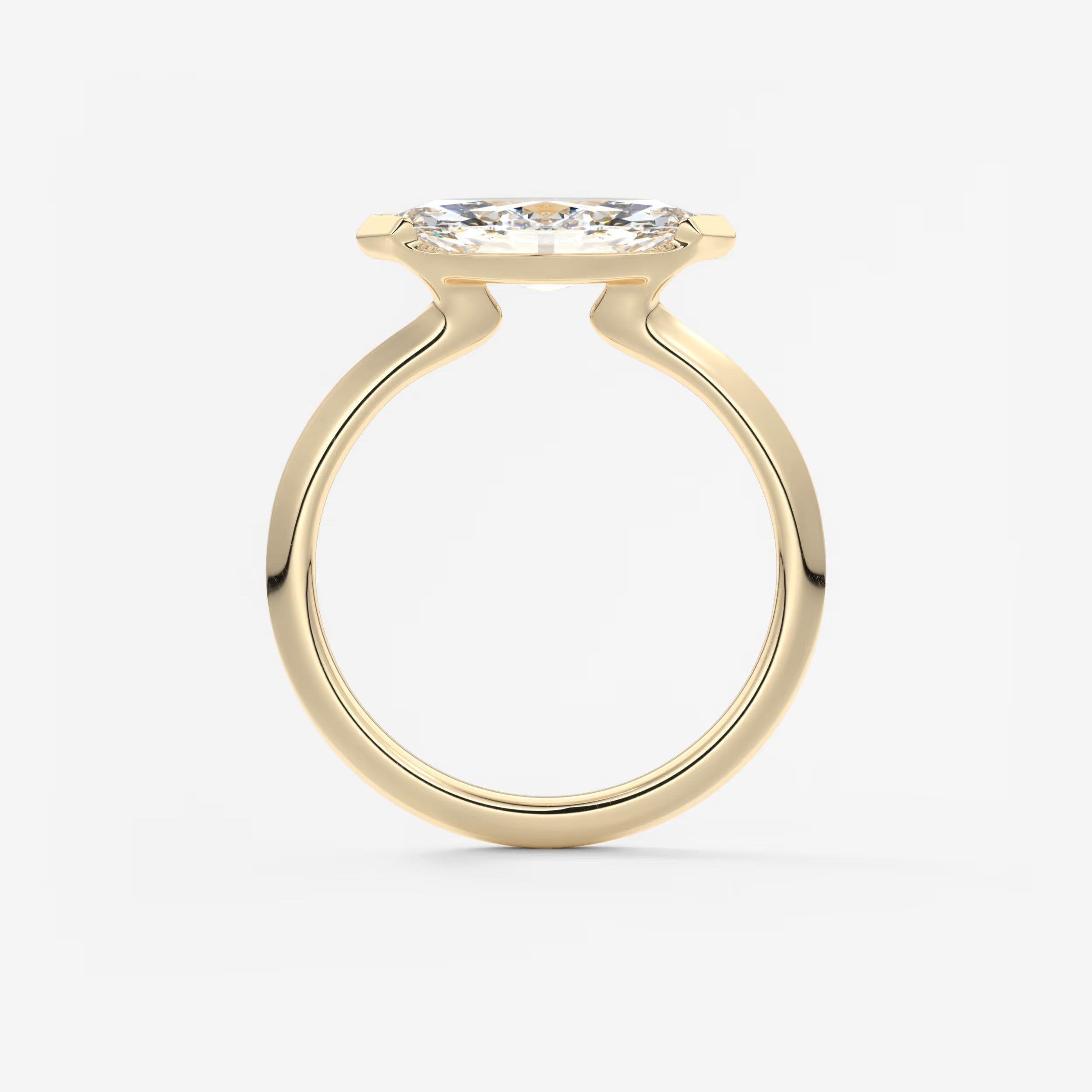 Alosta Marquise East-West Half Bezel Engagement Ring – Lab Diamond or Moissanite