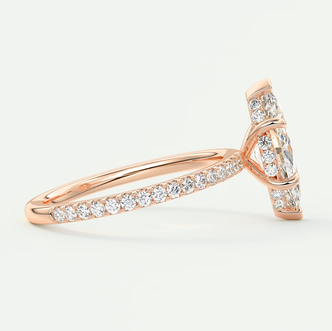 Amelie Marquise Hidden Halo Pavé Engagement Ring