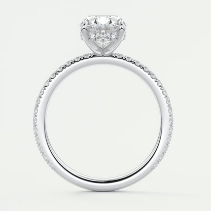 Amelie Oval Hidden Halo Pavé Engagement Ring