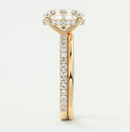 Amelie Oval Hidden Halo Pavé Engagement Ring
