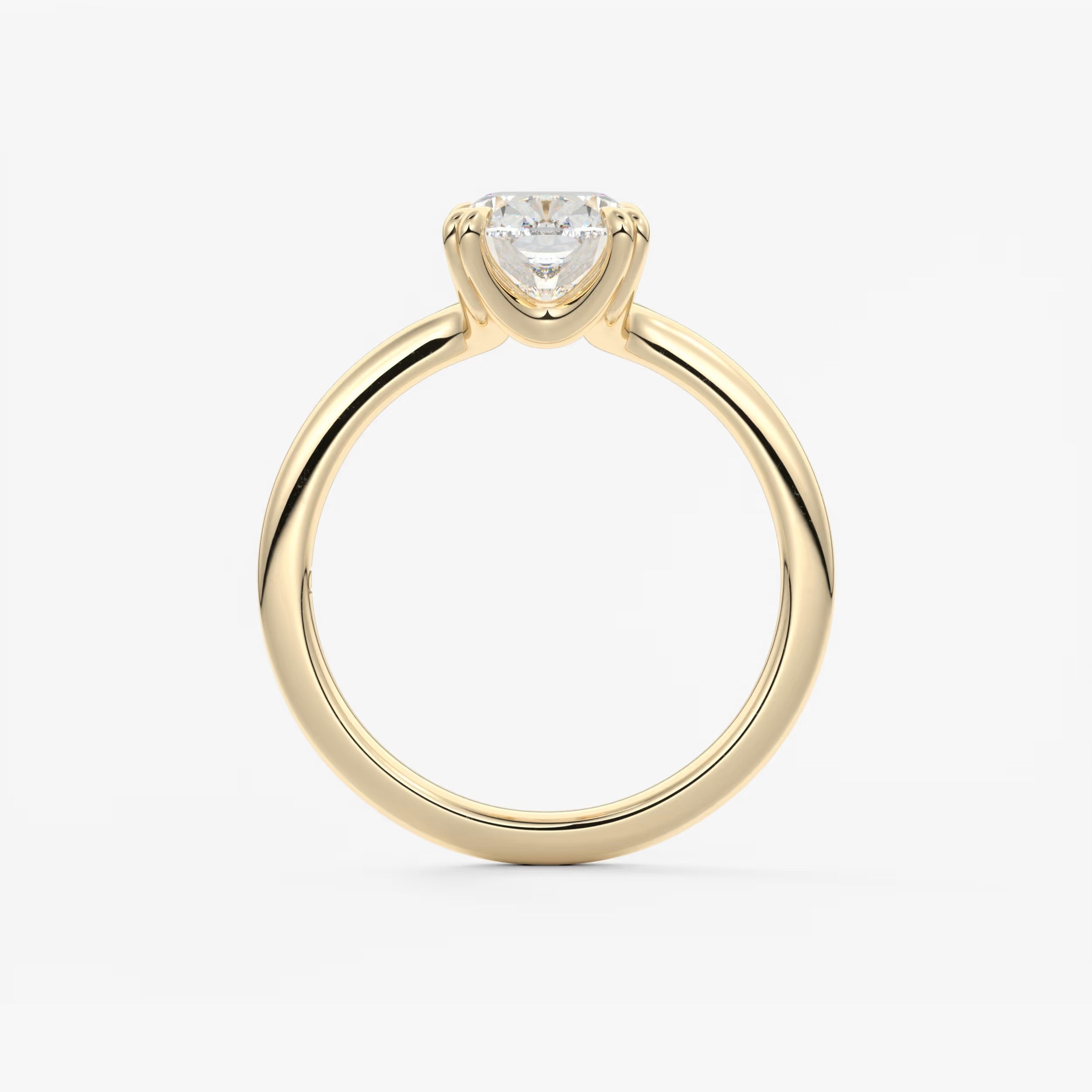 Aura Glide Elongated Cushion Solitaire Ring – Lab Diamond or Moissanite