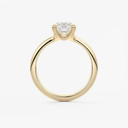 Aura Glide Elongated Cushion Solitaire Ring – Lab Diamond or Moissanite