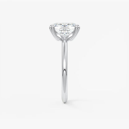 Aura Glide Elongated Cushion Solitaire Ring – Lab Diamond or Moissanite