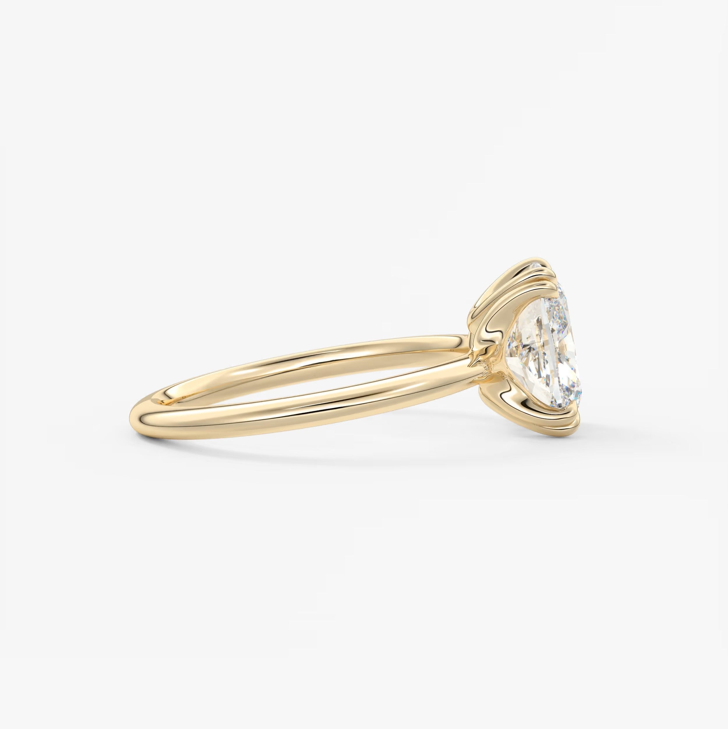 Aura Glide Elongated Cushion Solitaire Ring – Lab Diamond or Moissanite