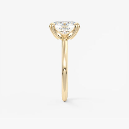 Aura Glide Elongated Cushion Solitaire Ring – Lab Diamond or Moissanite