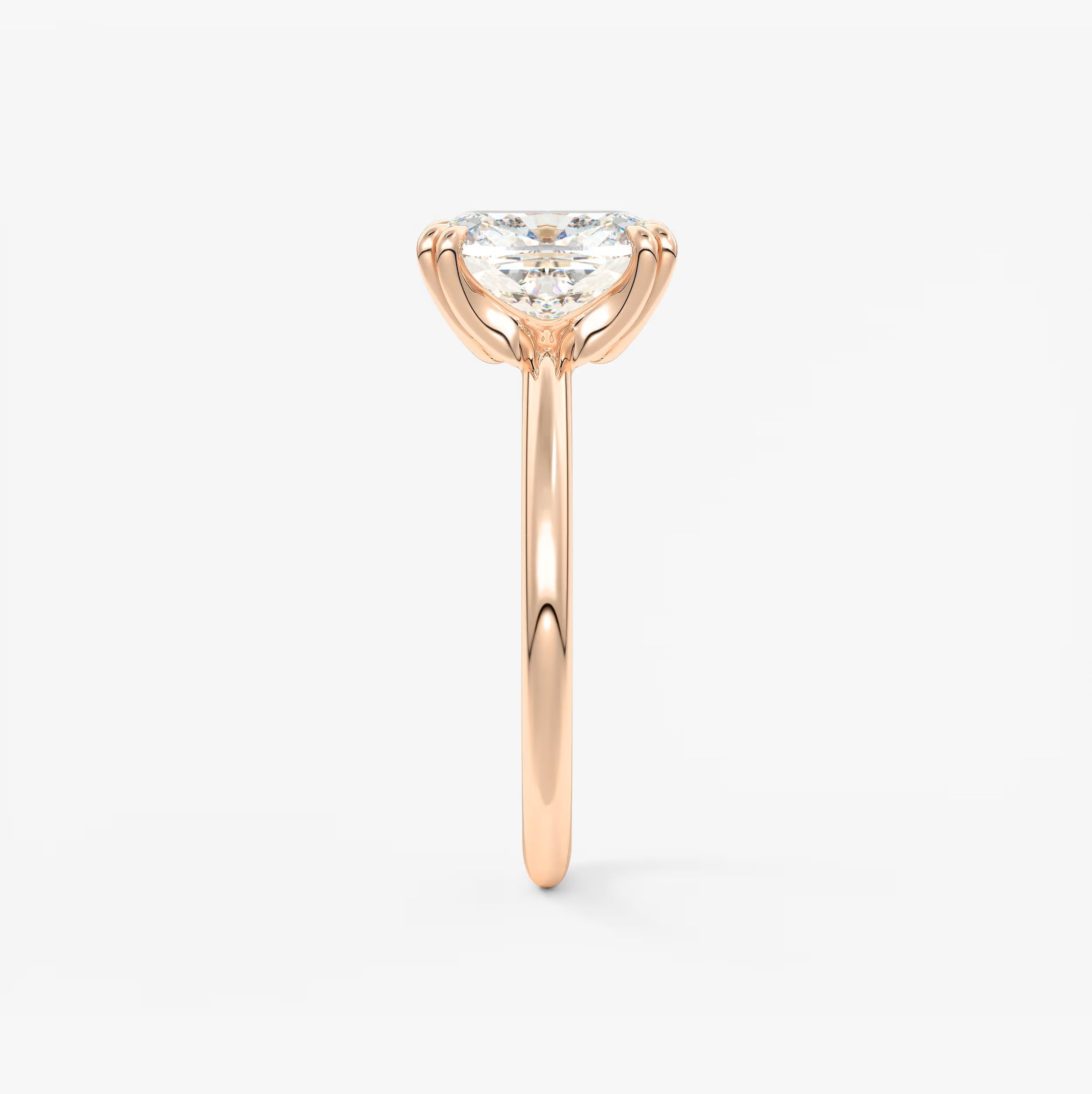 Aura Glide Elongated Cushion Solitaire Ring – Lab Diamond or Moissanite