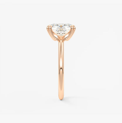 Aura Glide Elongated Cushion Solitaire Ring – Lab Diamond or Moissanite
