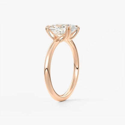 Aura Glide Elongated Cushion Solitaire Ring – Lab Diamond or Moissanite