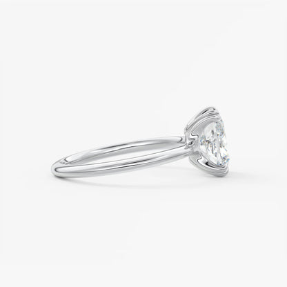 Aura Glide Elongated Cushion Solitaire Ring – Lab Diamond or Moissanite
