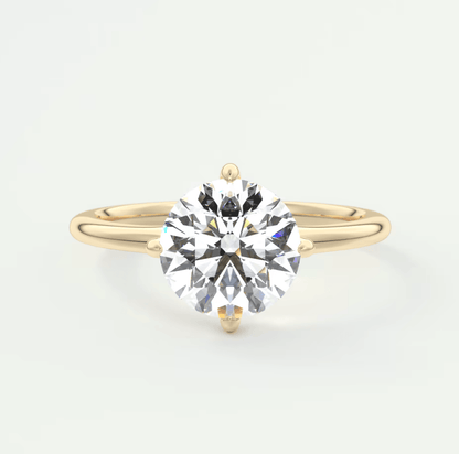 Aura Glide Plus Solitaire Ring – Lab Diamond or Moissanite, Ultra-Low Profile Design