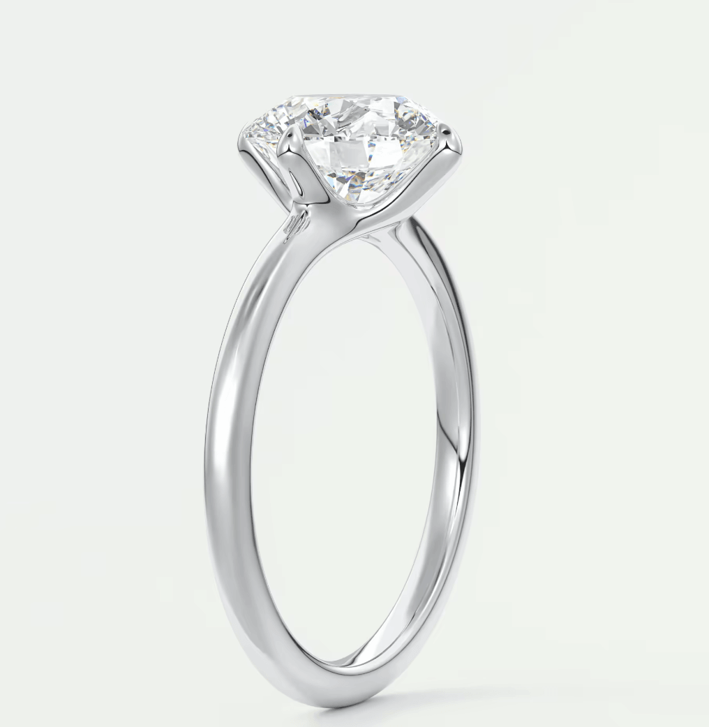 Aura Glide Plus Solitaire Ring – Lab Diamond or Moissanite, Ultra-Low Profile Design