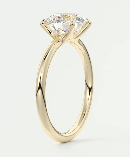 Aura Glide Solitaire Ring – Lab Diamond or Moissanite, Ultra-Low Profile Design