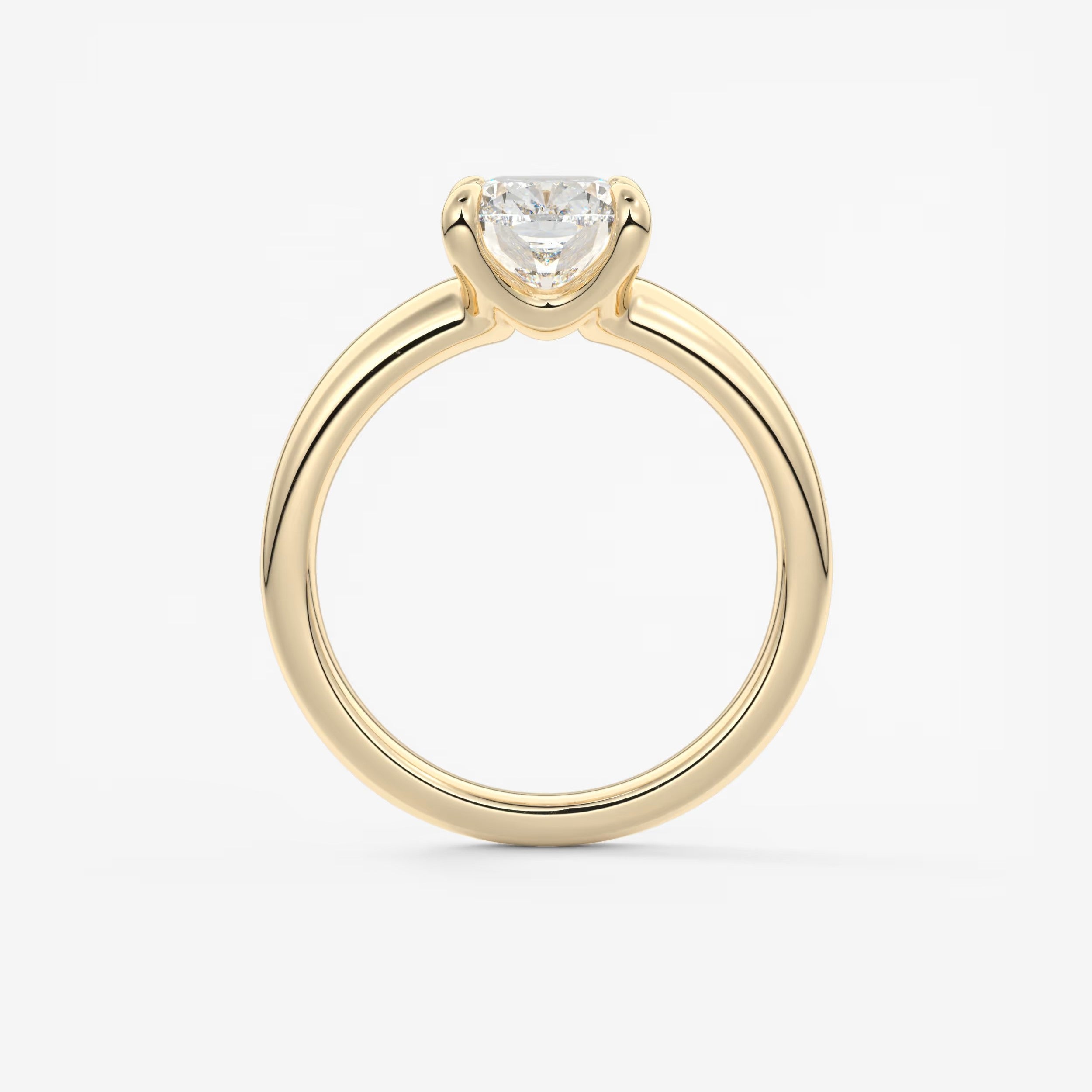 Aura Tapered Elongated Cushion Solitaire Engagement Ring – Lab Diamond or Moissanite