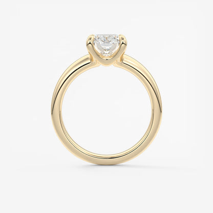 Aura Tapered Elongated Cushion Solitaire Engagement Ring – Lab Diamond or Moissanite