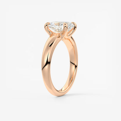 Aura Tapered Elongated Cushion Solitaire Engagement Ring – Lab Diamond or Moissanite