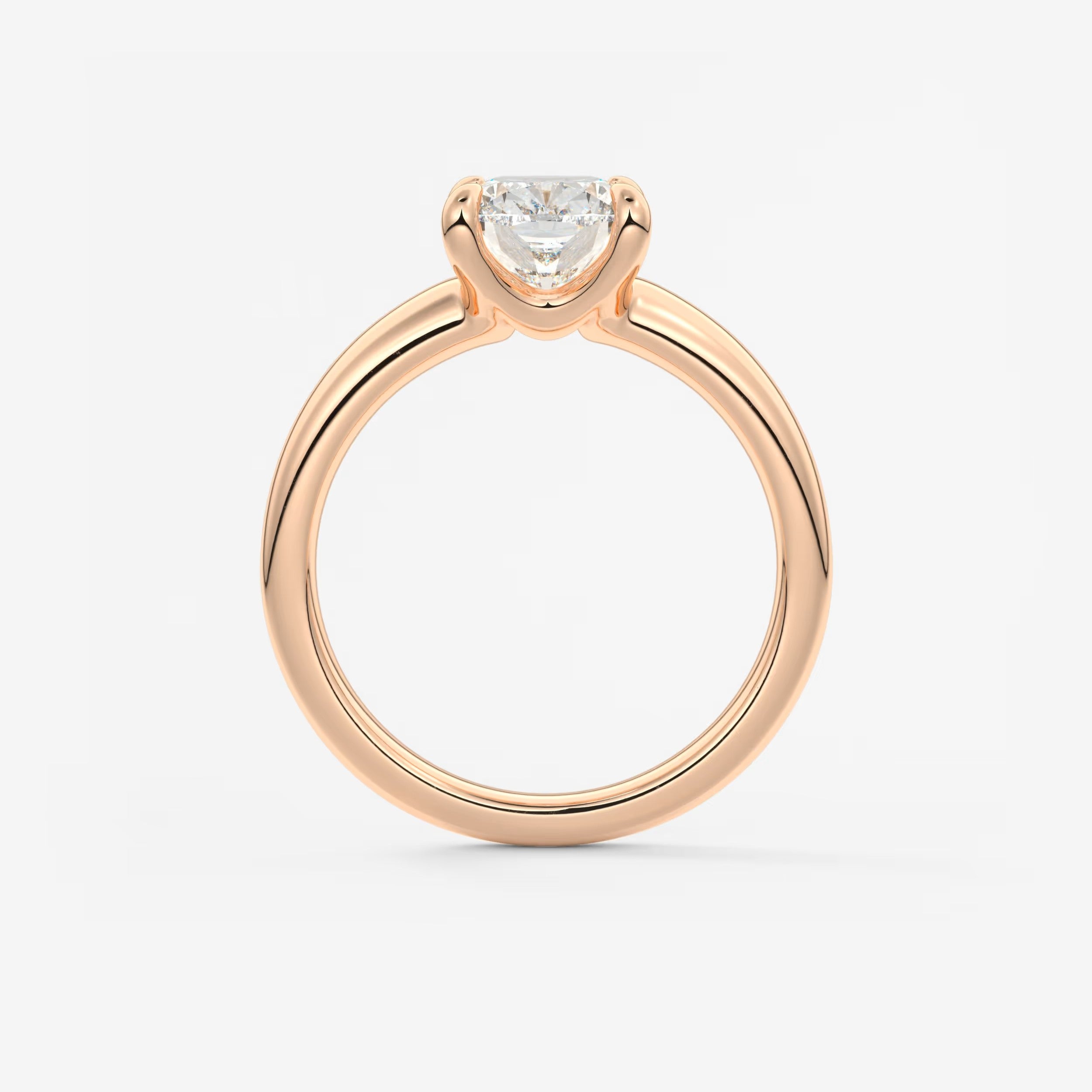 Aura Tapered Elongated Cushion Solitaire Engagement Ring – Lab Diamond or Moissanite