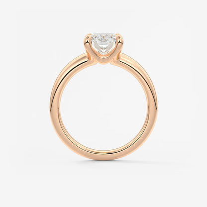 Aura Tapered Elongated Cushion Solitaire Engagement Ring – Lab Diamond or Moissanite