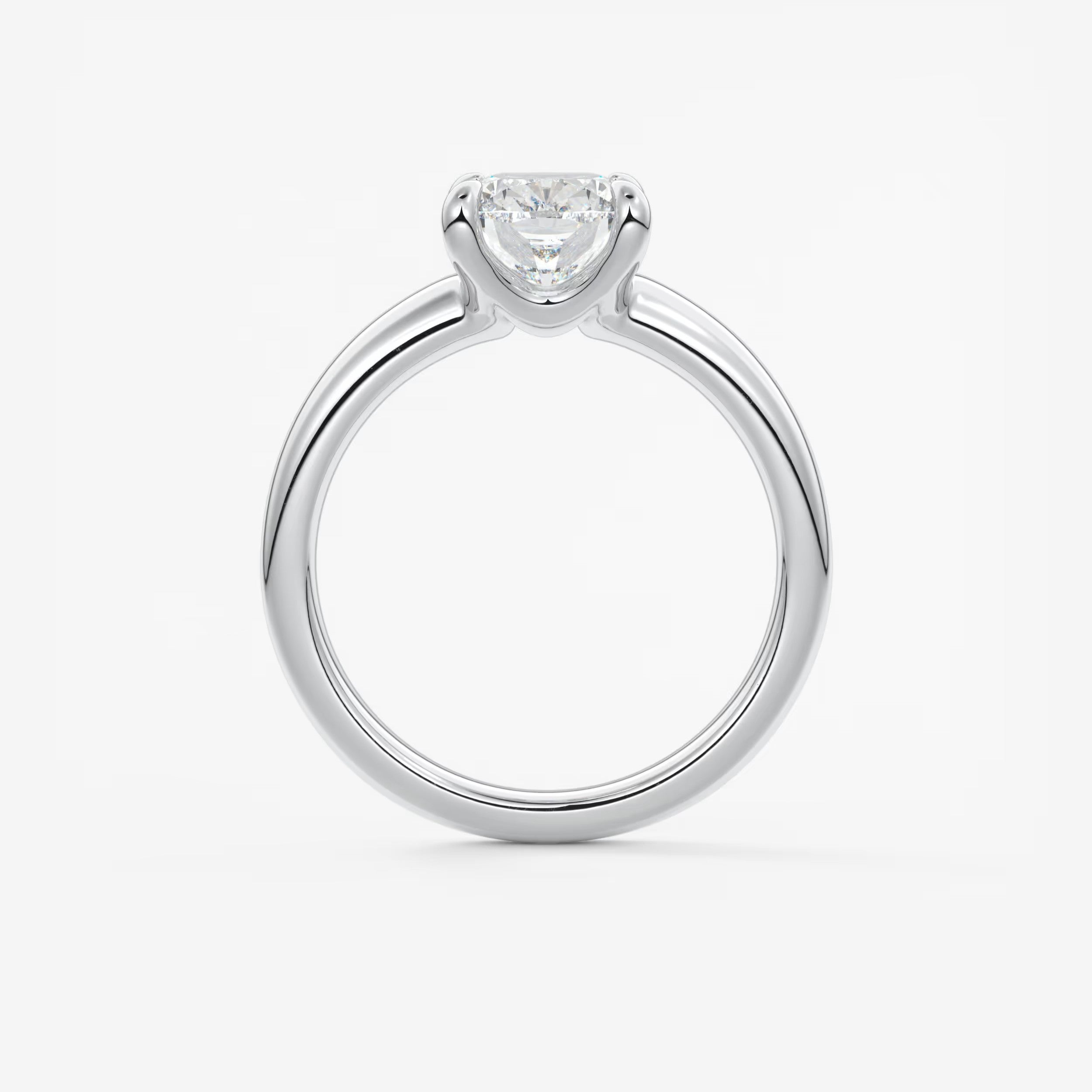 Aura Tapered Elongated Cushion Solitaire Engagement Ring – Lab Diamond or Moissanite