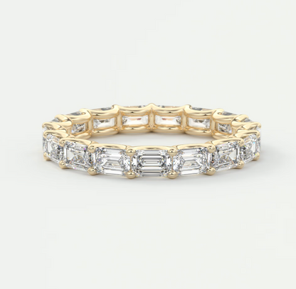 Aurelia East-West Emerald Eternity Band 3mm – Lab-Grown or Natural Diamonds