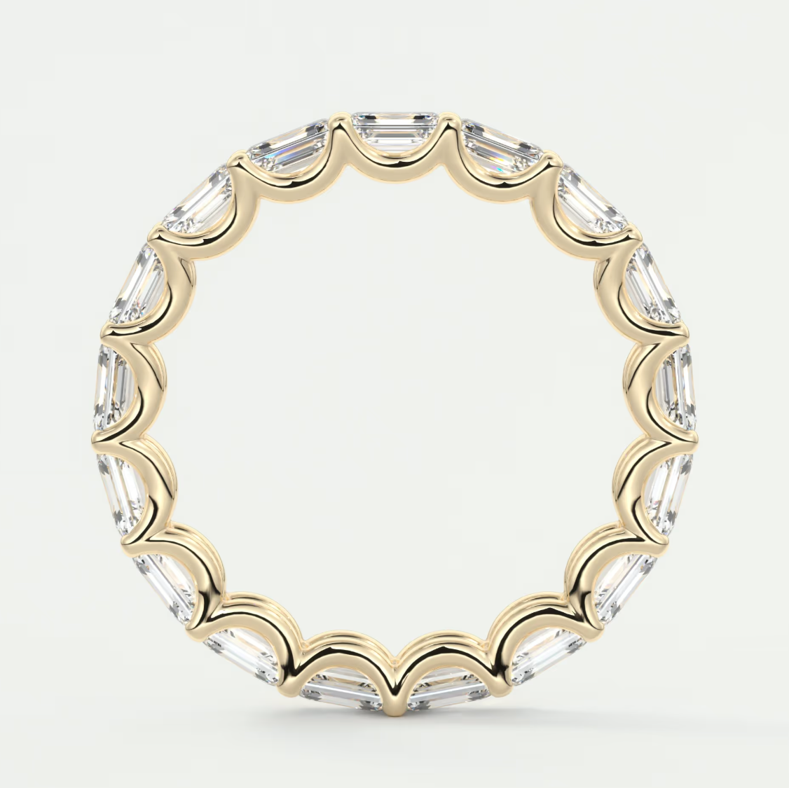 Aurelia East-West Emerald Eternity Band 3mm – Lab-Grown or Natural Diamonds