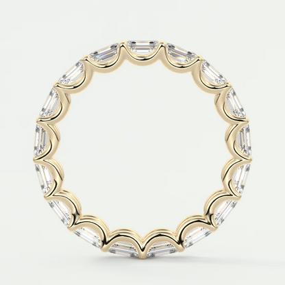 Aurelia East-West Emerald Eternity Band 3mm – Lab-Grown or Natural Diamonds