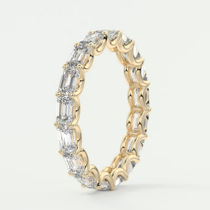 Aurelia East-West Emerald Eternity Band 3mm – Lab-Grown or Natural Diamonds