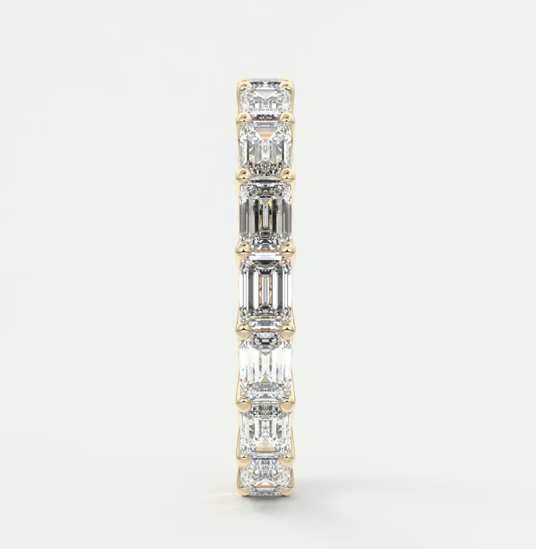 Aurelia East-West Emerald Eternity Band 3mm – Lab-Grown or Natural Diamonds